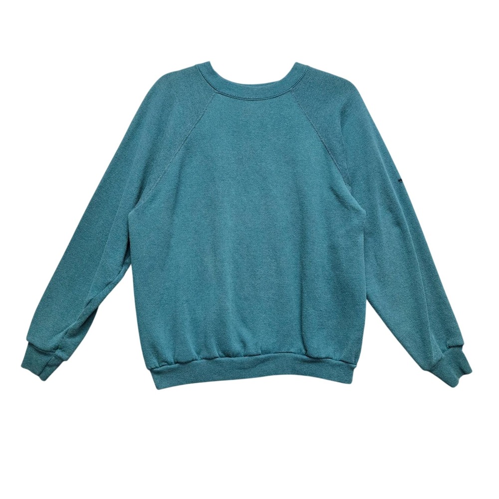 Vintage Tultex Maximum Sweats Teal Raglan Crewneck Sweatshirt Mens Medium‎ USA